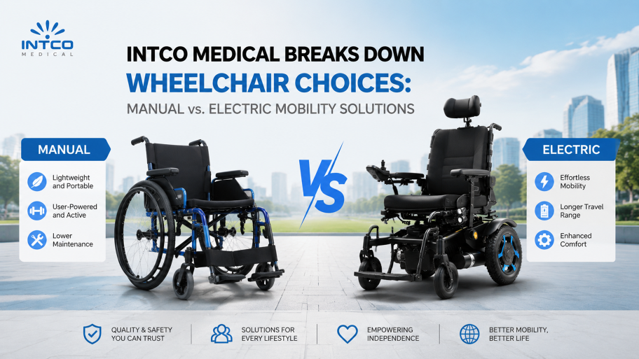 INTCO Medical Breaks Down Wheelchair Choices: Manual vs. Electric Mobility Solutions