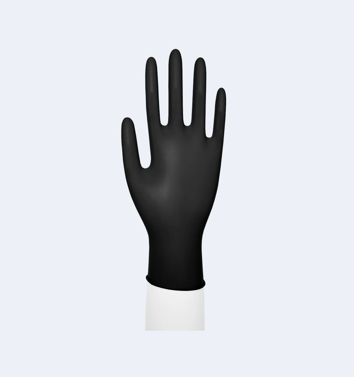 Black Disposable Nitrile Gloves Side Display