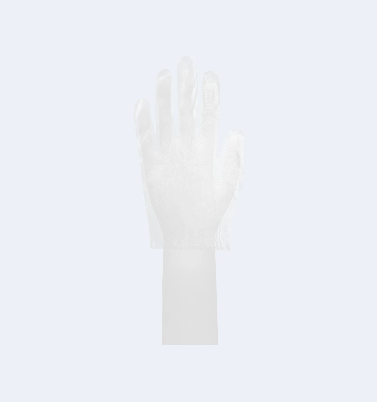 Clear Disposable HDPE Gloves Product Display