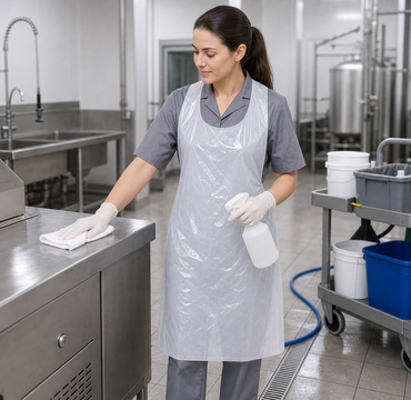 Disposable HDPE Aprons for Cleaning Work