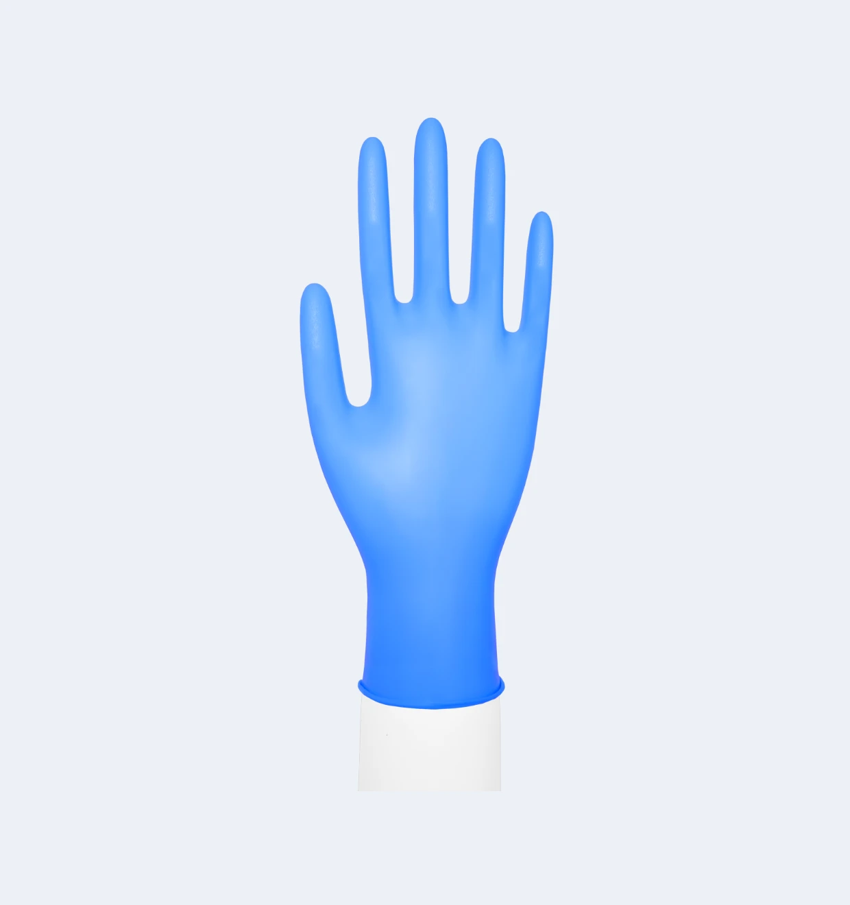 Blue Synmax® Pro Vinyl Exam Gloves Side View