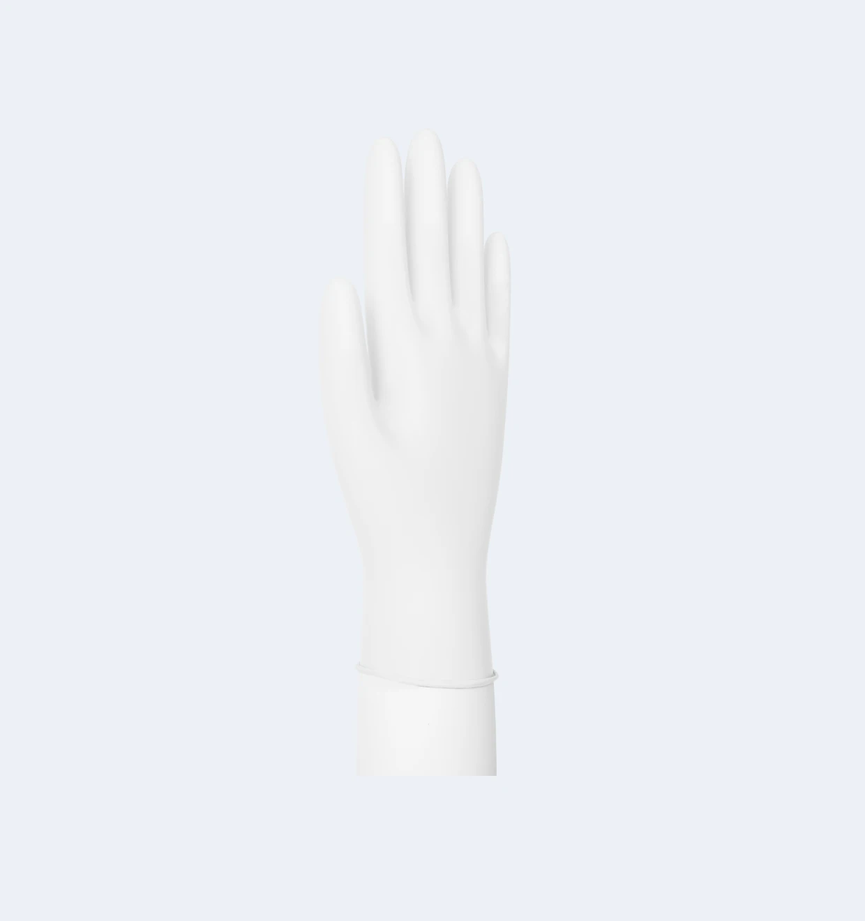 White Accelerator-Free Nitrile Exam Gloves Texture Detail