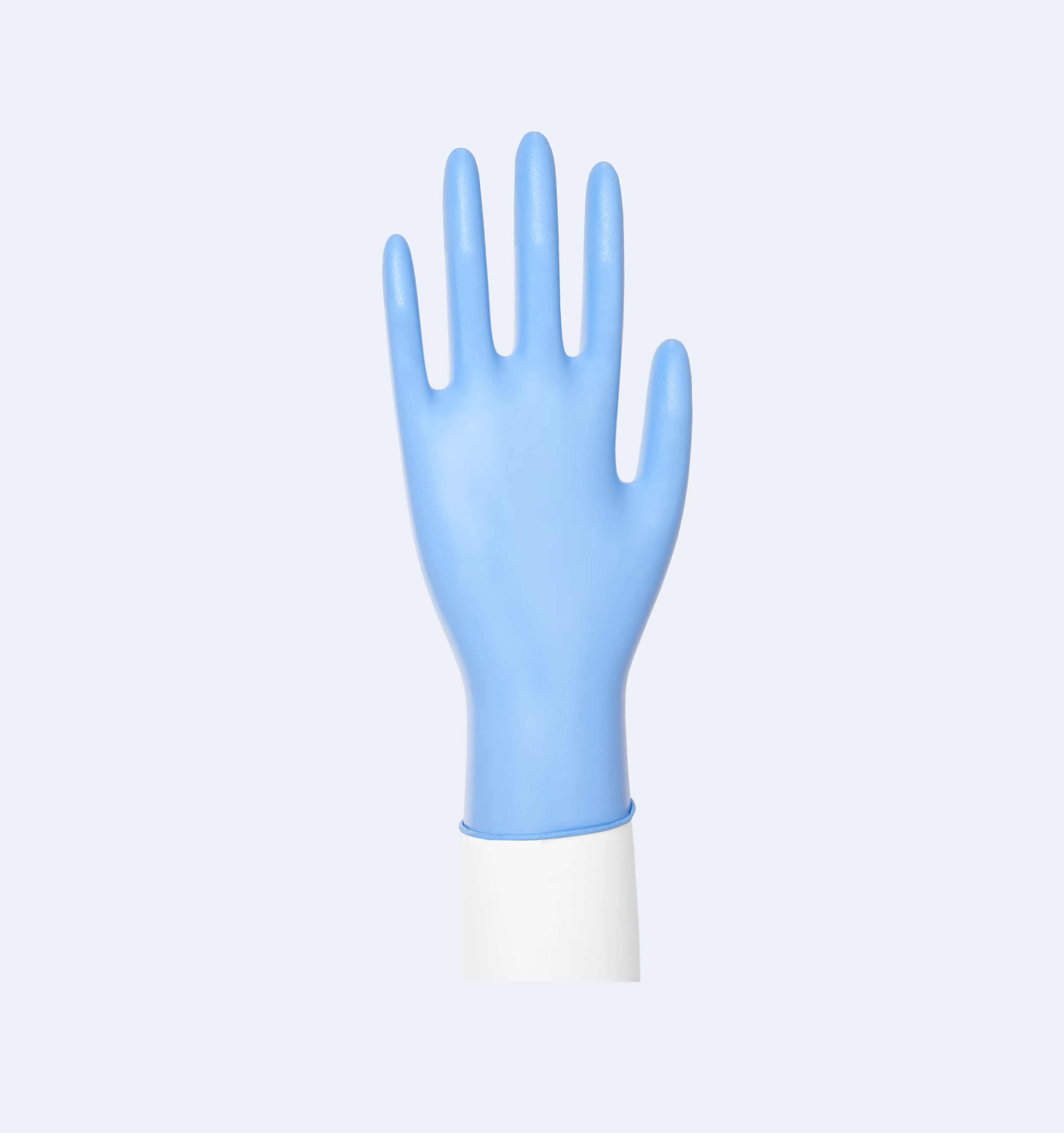 Blue Touchlite Nitrile Gloves Close-Up View