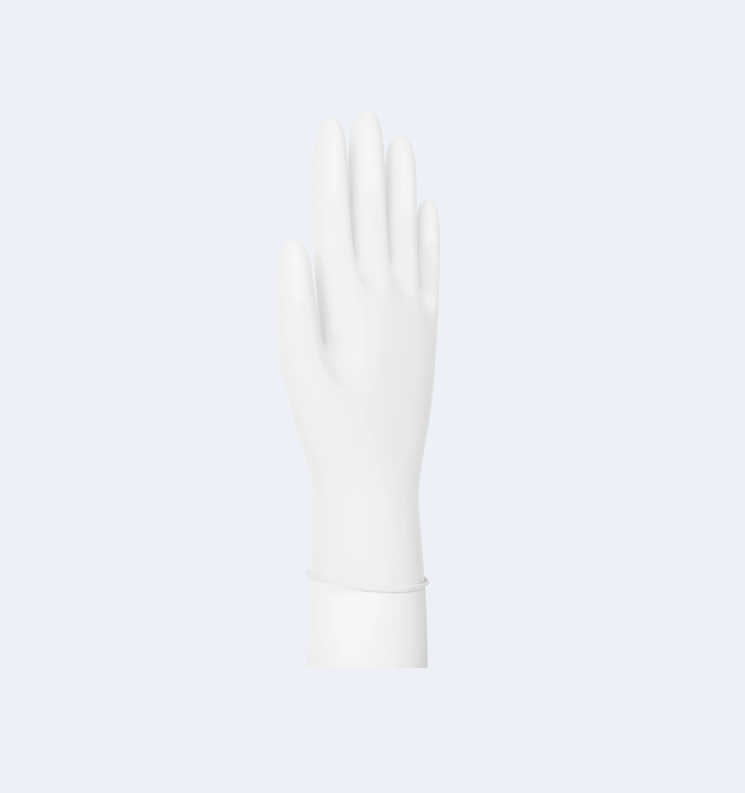 White Cleanroom Nitrile Gloves Detail View