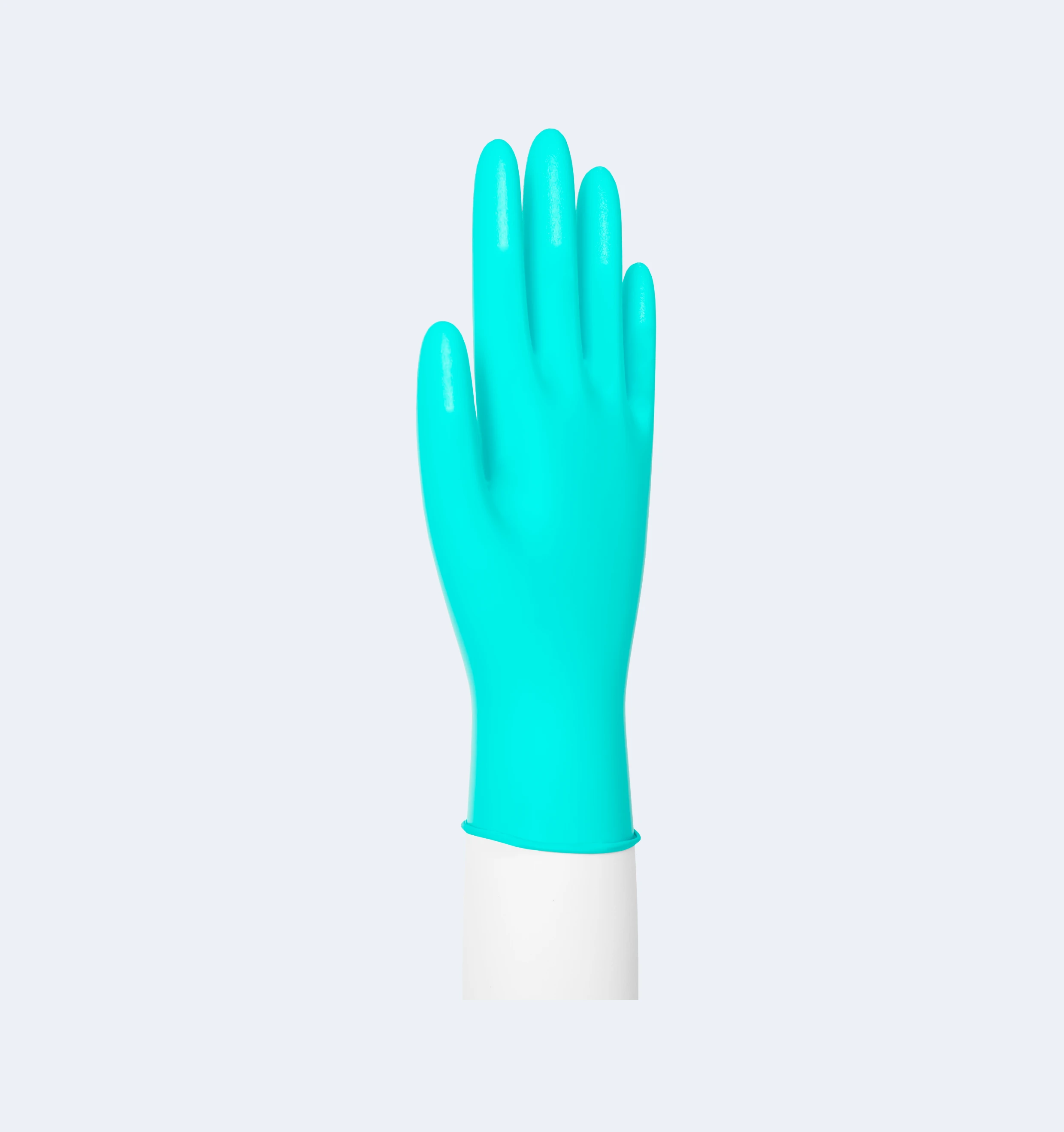 Blue Biodegradable Nitrile Gloves Close-Up View