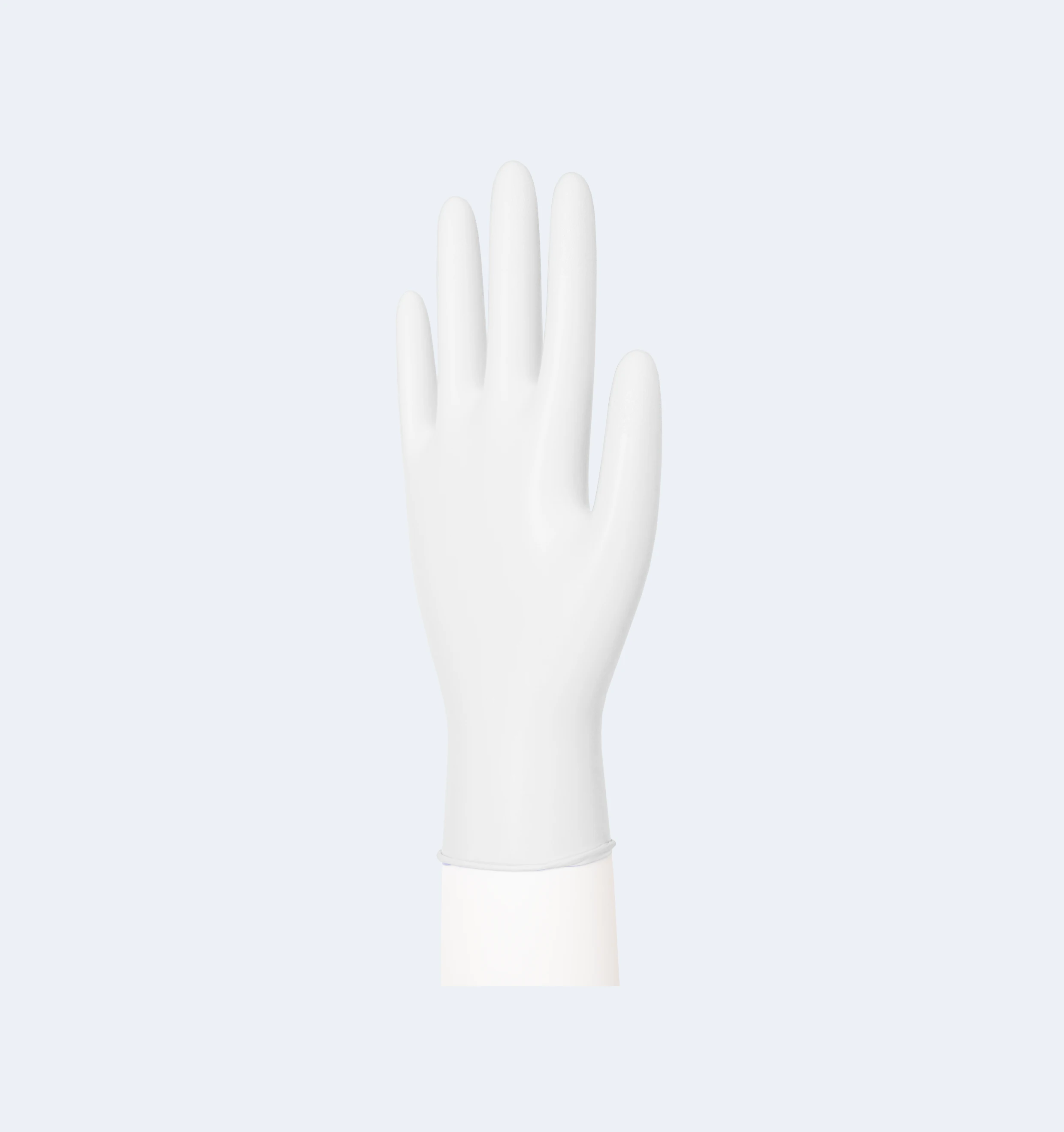 White Cleanroom Nitrile Gloves Close-Up View