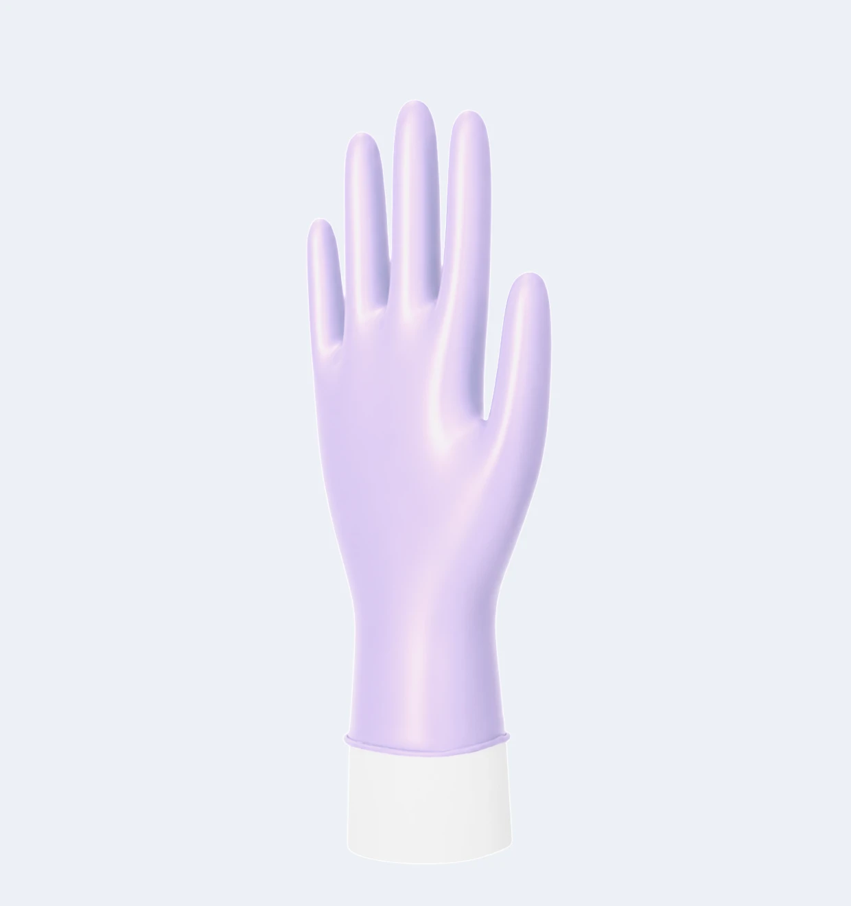 Shiny Violet Nitrile Gloves Close-Up View