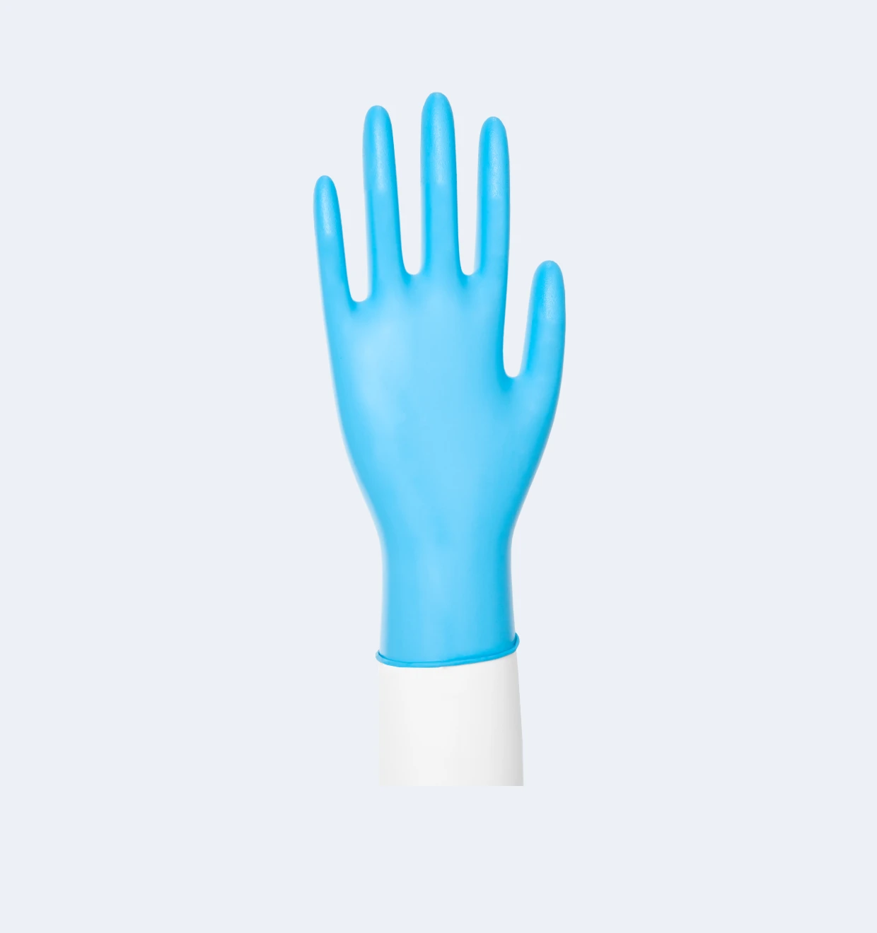 Blue Synmax® Vinyl Exam Gloves Product Display